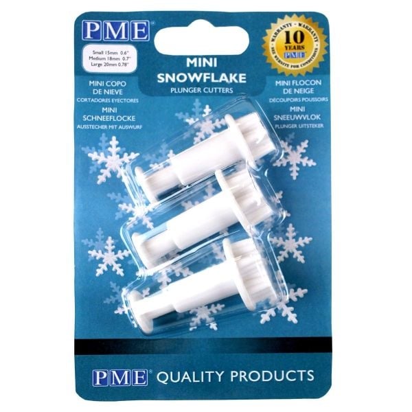 PME Mini Snowflake Plunger Cutter, 3-piece Set
