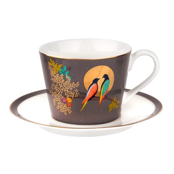 Portmeirion Sara Miller Chelsea Cup & Saucer, Grey