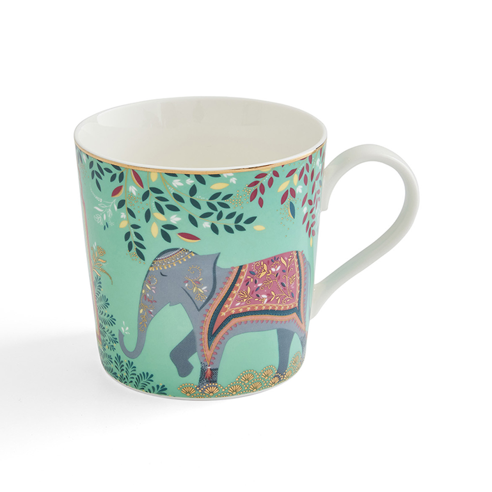 Portmeirion Sara Miller India Mug, Light Jade