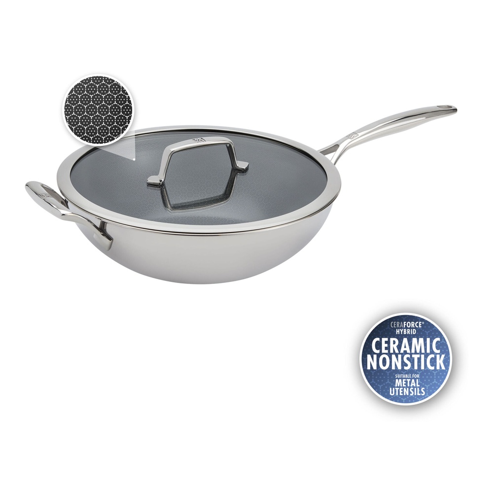 ZWILLING Peak Ceramic Hybrid Non-Stick Wok, 30cm