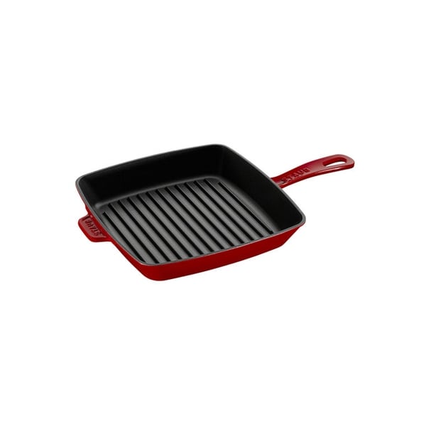 Staub Cherry Red Cast Iron American Grill Pan, 26cm