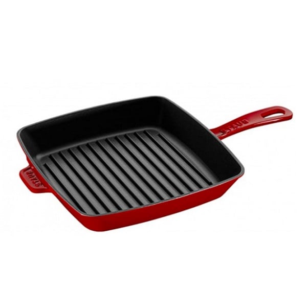 Staub Cherry Red Cast Iron American Grill Pan, 30cm