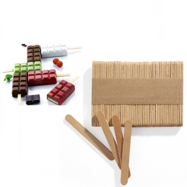 علبة 100 عود آيس كريم، صغير، سيليكومارت