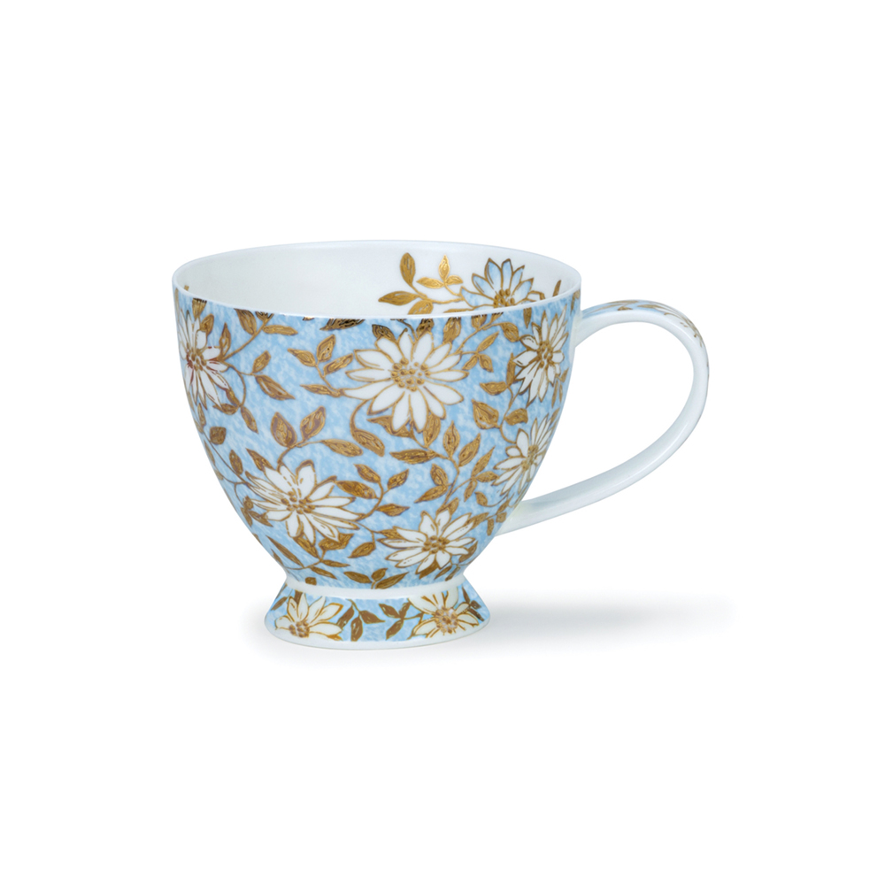 كوب بنقشة نباتات ذهبية وخلفية زرقاء، سكاي، دونون