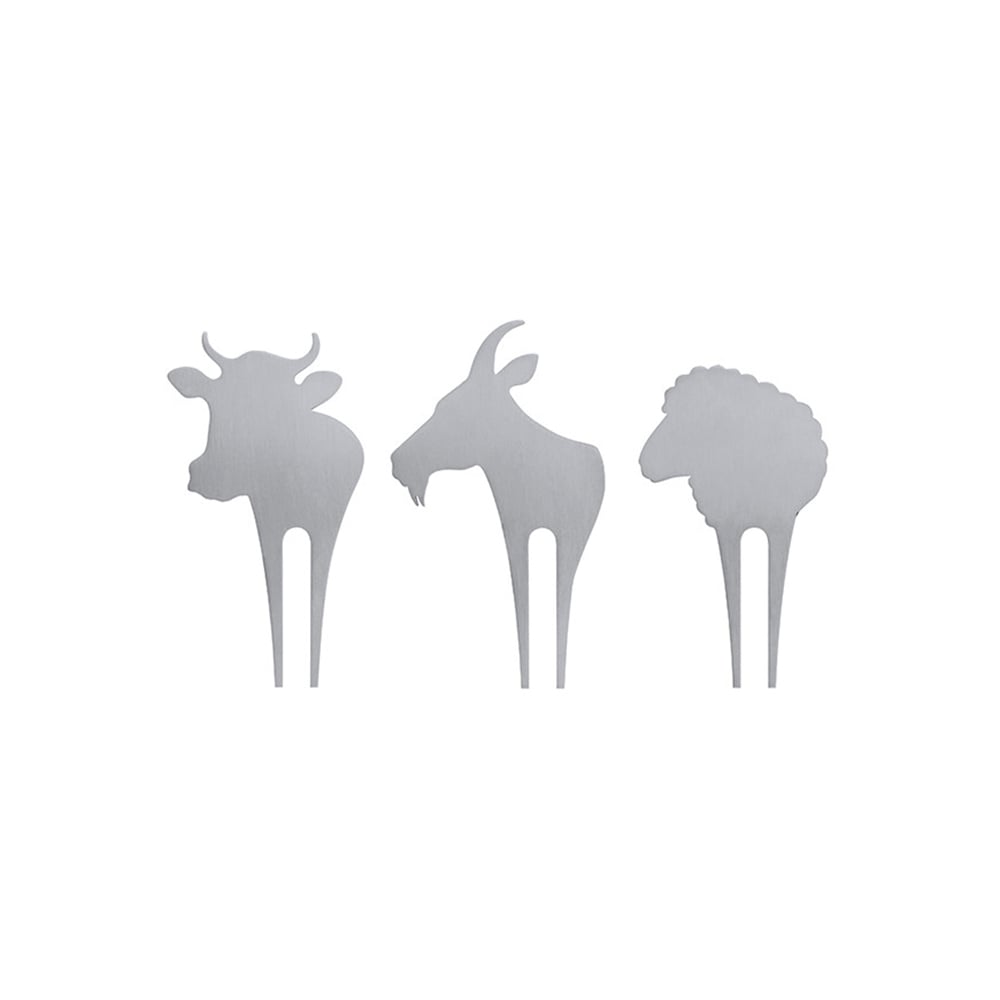 طقم 3 عيدان جبنة ستانلس ستيل بأشكال حيوانات، سويسمار 