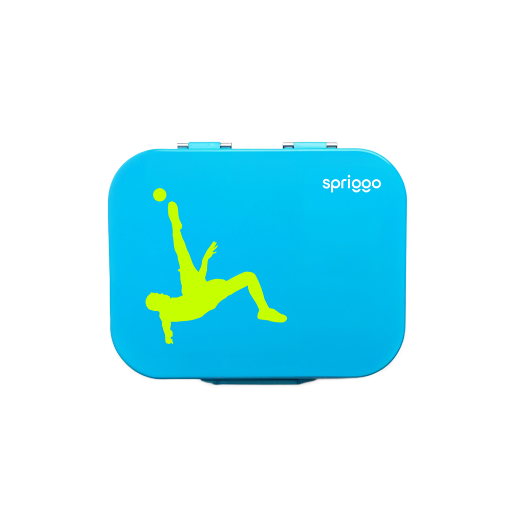 Spriggo Vault Pro Kids Lunch Box with Side Scoop, Soccer Star