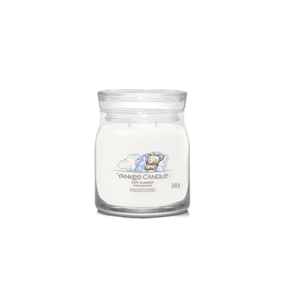 شمعة معطرة برطمان متوسط سوفت بلانكت، سجنتشر، يانكي كاندل 