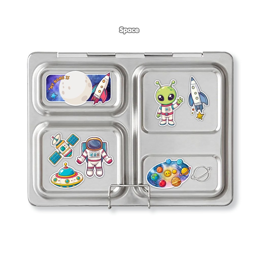 PlanetBox Launch Stainless Steel Lunch Box with Dippers & Magnet Set, Space