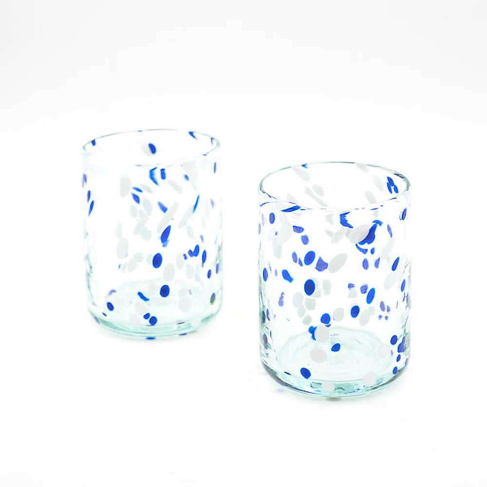 Lafiore Tumbler, Blue & White Confetti