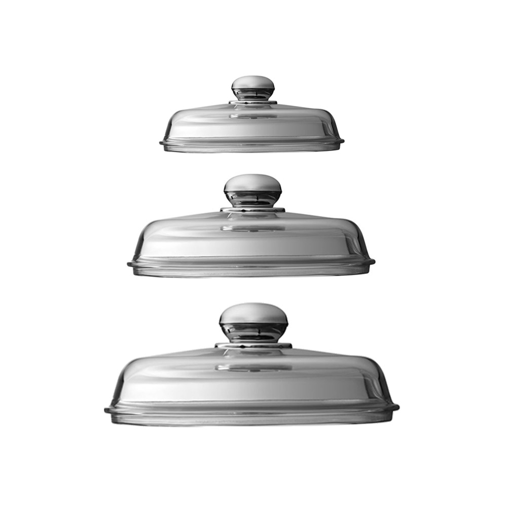 غطاء زجاجي مع مقبض من ستانلس ستيل، سيليت