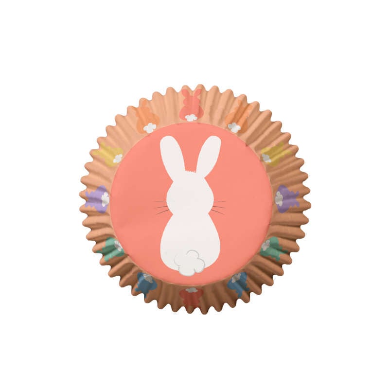 علبة 75 ورقة كب كيك، نقشة أرانب، ويلتون