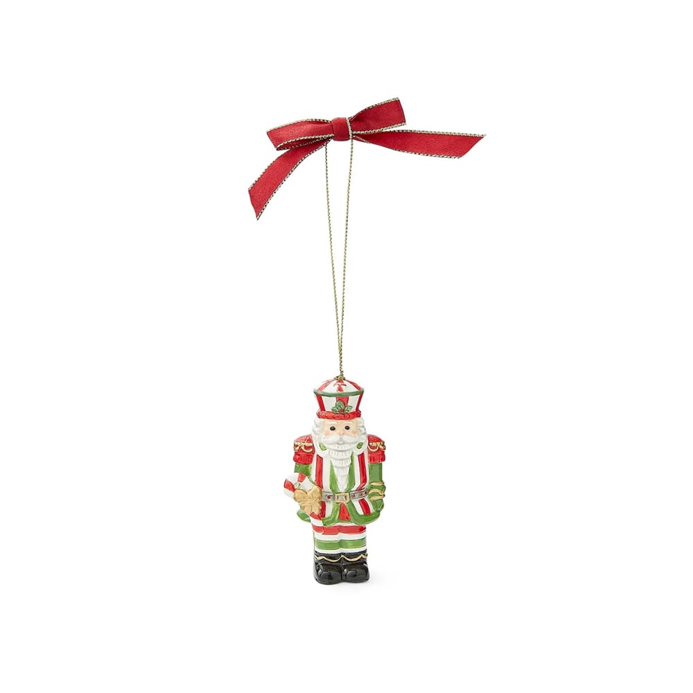 Spode Christmas Tree Candy Cane Nutcracker Ornament