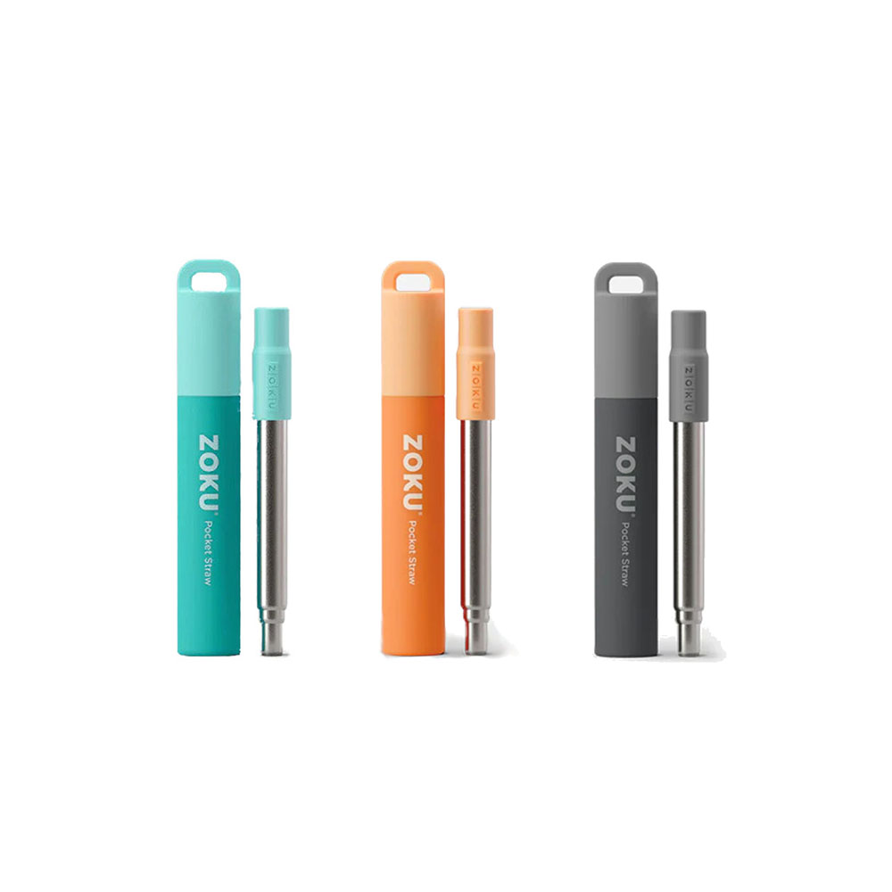 طقم 3 قطع قشة متكررة الاستخدام، زوكو