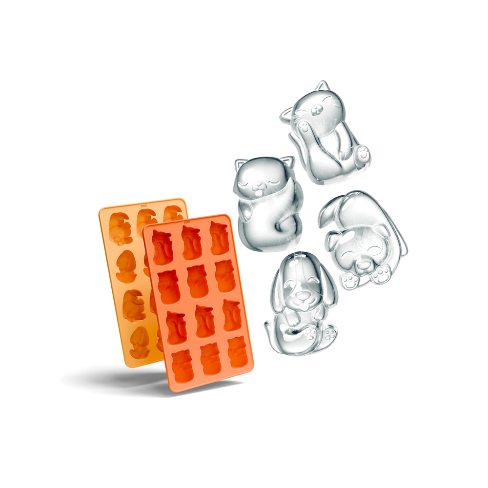 طقم 2 صواني ثلج بتصاميم قطط وكلاب، زوكو